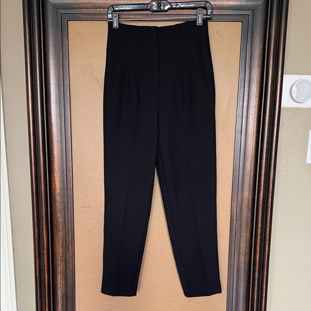 Zara Black High Waist Tailored Crop Pants